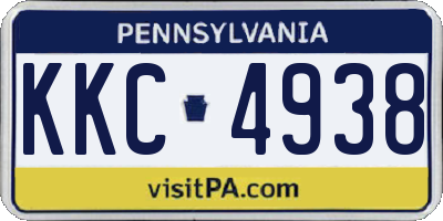 PA license plate KKC4938