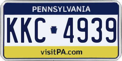 PA license plate KKC4939