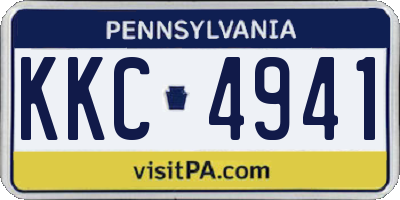 PA license plate KKC4941