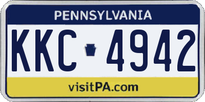 PA license plate KKC4942