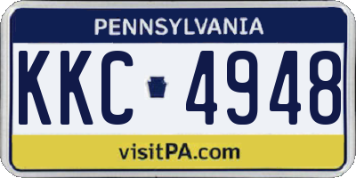 PA license plate KKC4948