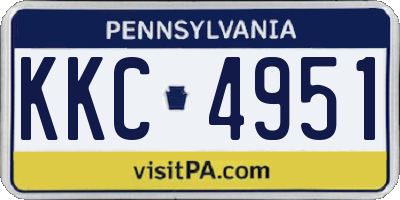 PA license plate KKC4951