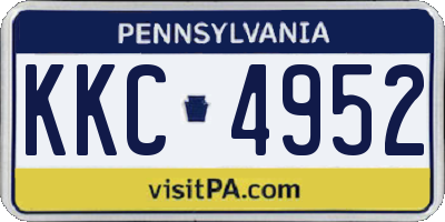 PA license plate KKC4952