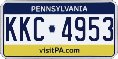 PA license plate KKC4953