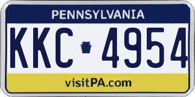 PA license plate KKC4954