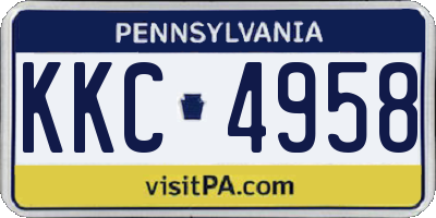 PA license plate KKC4958