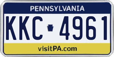 PA license plate KKC4961