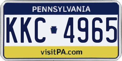 PA license plate KKC4965