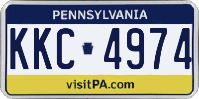PA license plate KKC4974