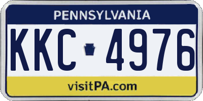 PA license plate KKC4976