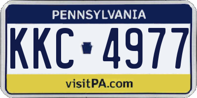 PA license plate KKC4977