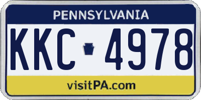 PA license plate KKC4978