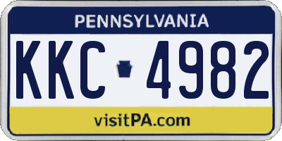 PA license plate KKC4982