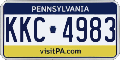 PA license plate KKC4983