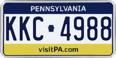 PA license plate KKC4988