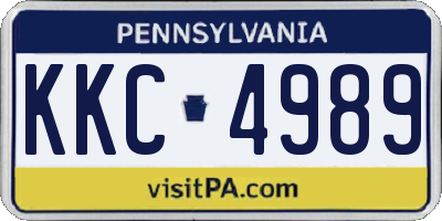 PA license plate KKC4989