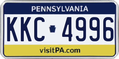 PA license plate KKC4996