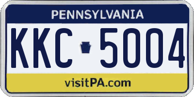 PA license plate KKC5004