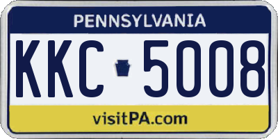 PA license plate KKC5008