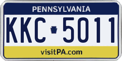 PA license plate KKC5011
