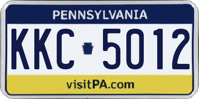 PA license plate KKC5012