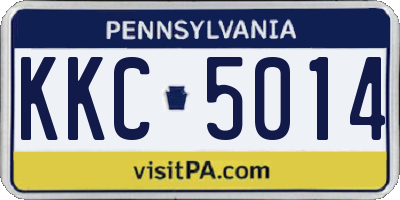 PA license plate KKC5014