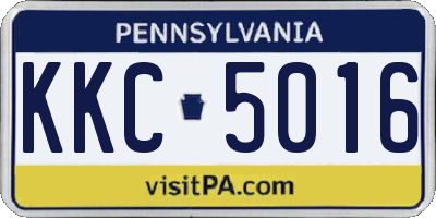 PA license plate KKC5016