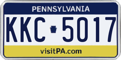 PA license plate KKC5017