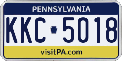 PA license plate KKC5018