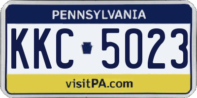 PA license plate KKC5023
