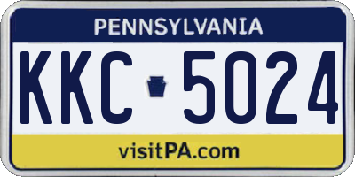 PA license plate KKC5024