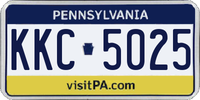 PA license plate KKC5025