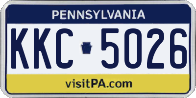PA license plate KKC5026