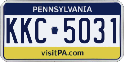 PA license plate KKC5031
