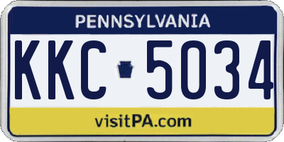 PA license plate KKC5034