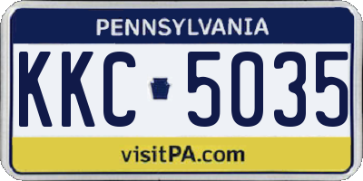 PA license plate KKC5035