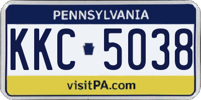 PA license plate KKC5038