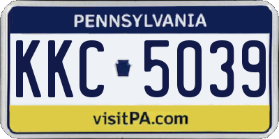 PA license plate KKC5039
