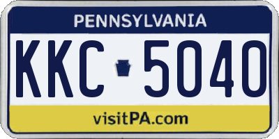 PA license plate KKC5040