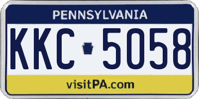 PA license plate KKC5058