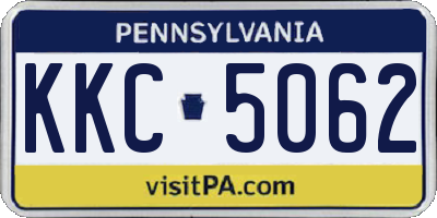 PA license plate KKC5062
