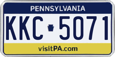 PA license plate KKC5071