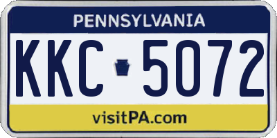 PA license plate KKC5072