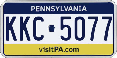 PA license plate KKC5077