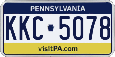 PA license plate KKC5078