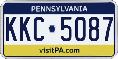PA license plate KKC5087