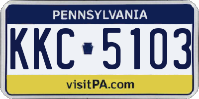 PA license plate KKC5103