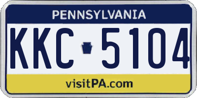 PA license plate KKC5104
