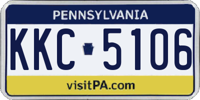 PA license plate KKC5106