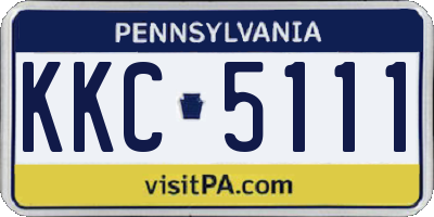 PA license plate KKC5111